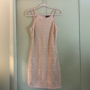 Guess light pink lined lace dress